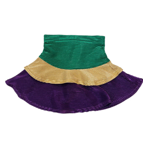 Azarhia Metallic Mardi Gras Ruffle Skort