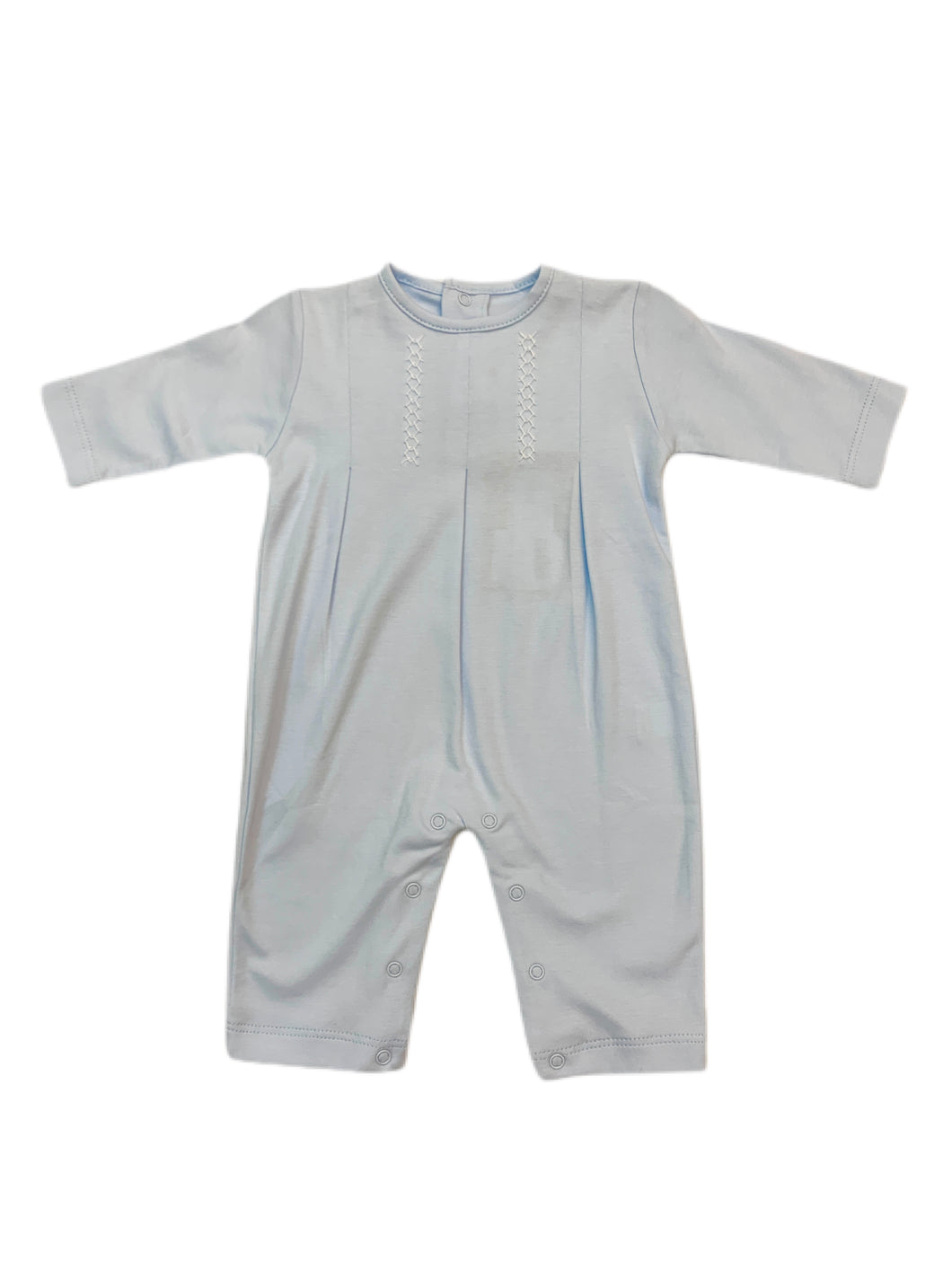 Cuclie Blue Feather Stitch Romper