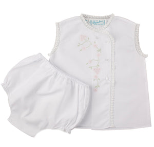 Feltman White Diaper Set with Lace and Emb
