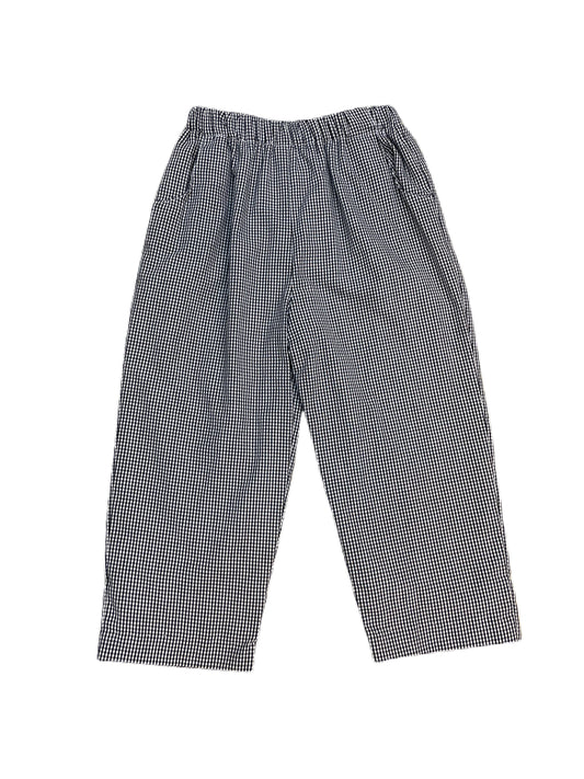 Banbury Black Gingham Long Elastic Waist Lined Pant