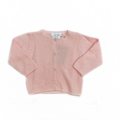 Cuclie Baby Contrast Knit Cardigan-Pink