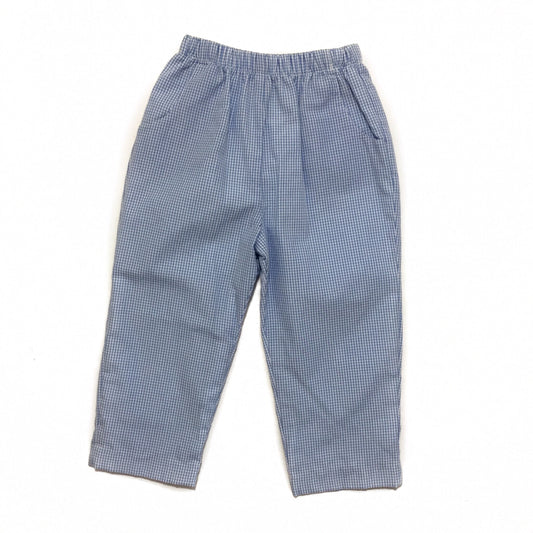 Banbury Medium Blue Gingham Long Elastic Waist Lined Pant