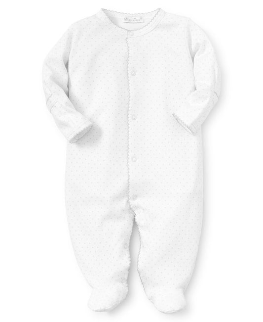 Kissy Kissy Dots Print Footie White/Silver