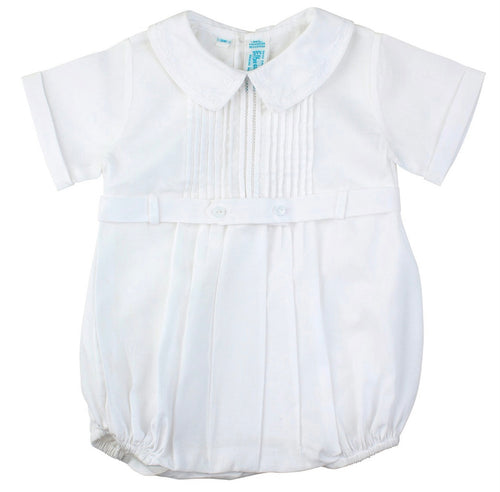 Feltman Pintucked Belt Creeper-White
