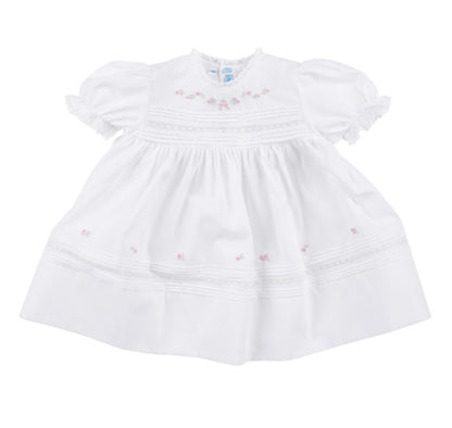 Feltman Floral Bullion Lace Dress-White