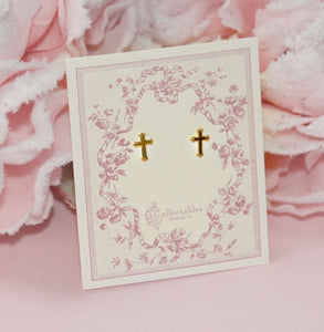 Collectables America Gold Cross Earrings
