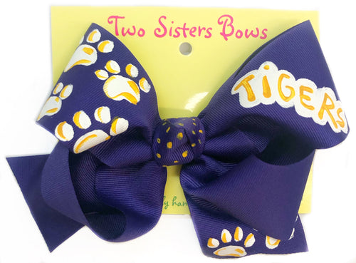 Two Sisters Purple Tiger Paw Bow