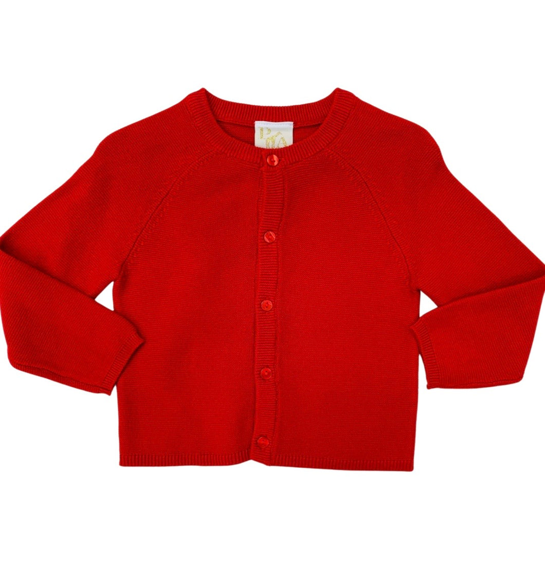 Petit Ami Basic Cardigan-Red