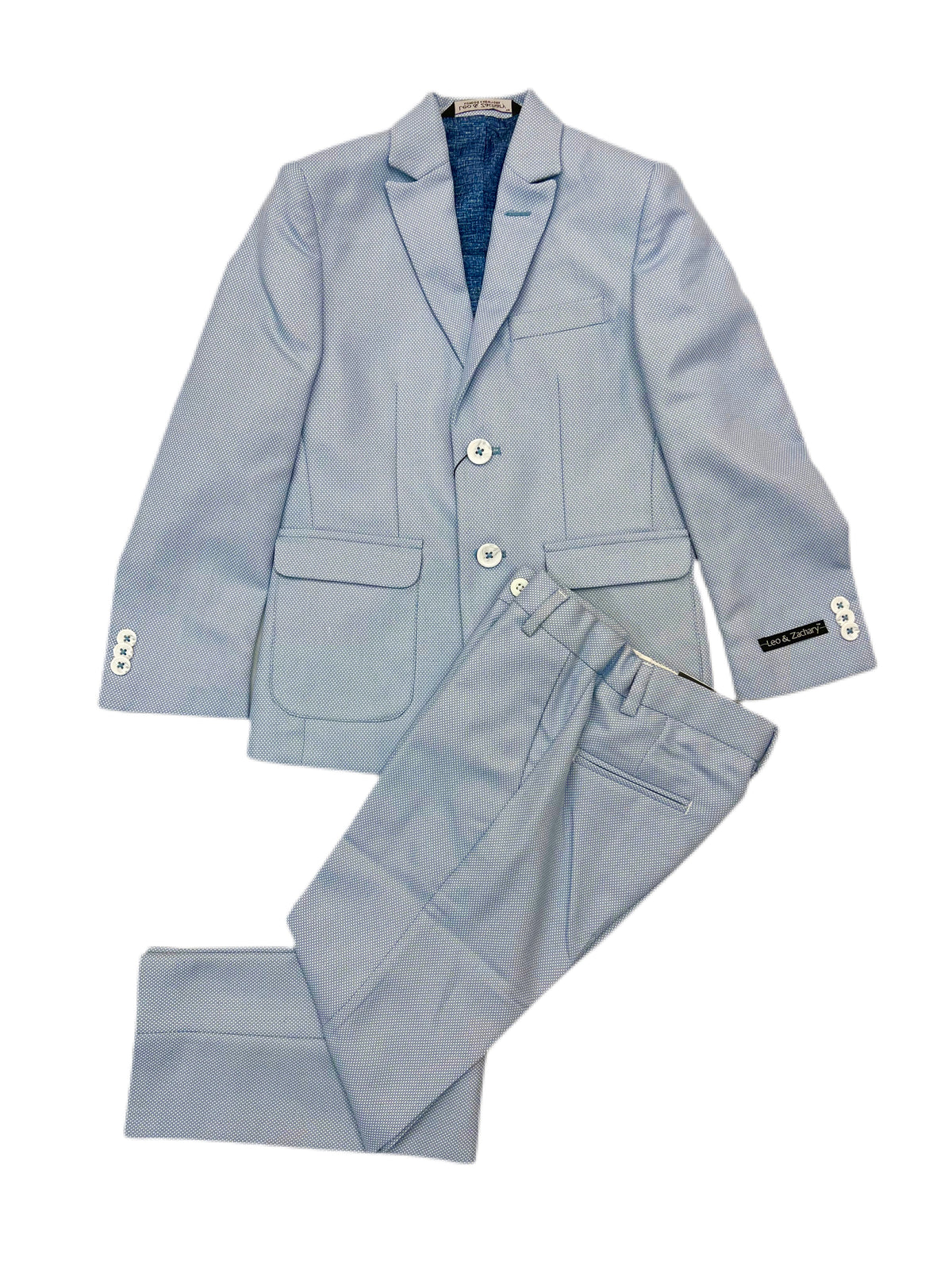 Leo & Zachary Sky Birdseye Boys Suit