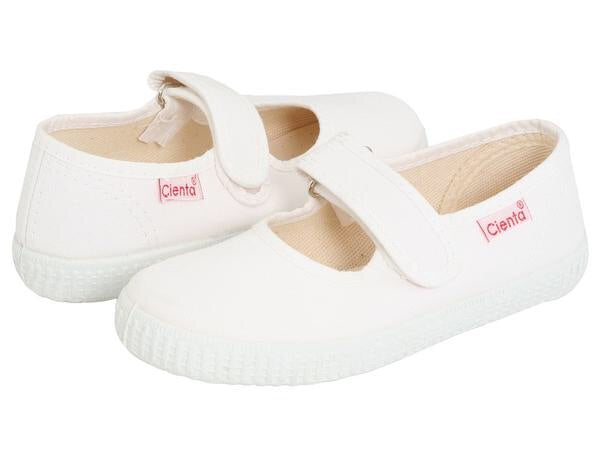 Cienta Girls White Canvas Shoe