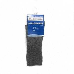 Carlomagno Ribbed Medium Grey Knee High Socks