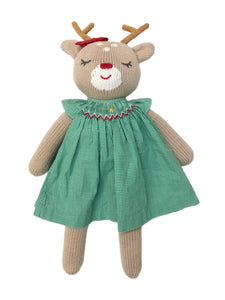 Reindeer Doll w/ Gingham Dress