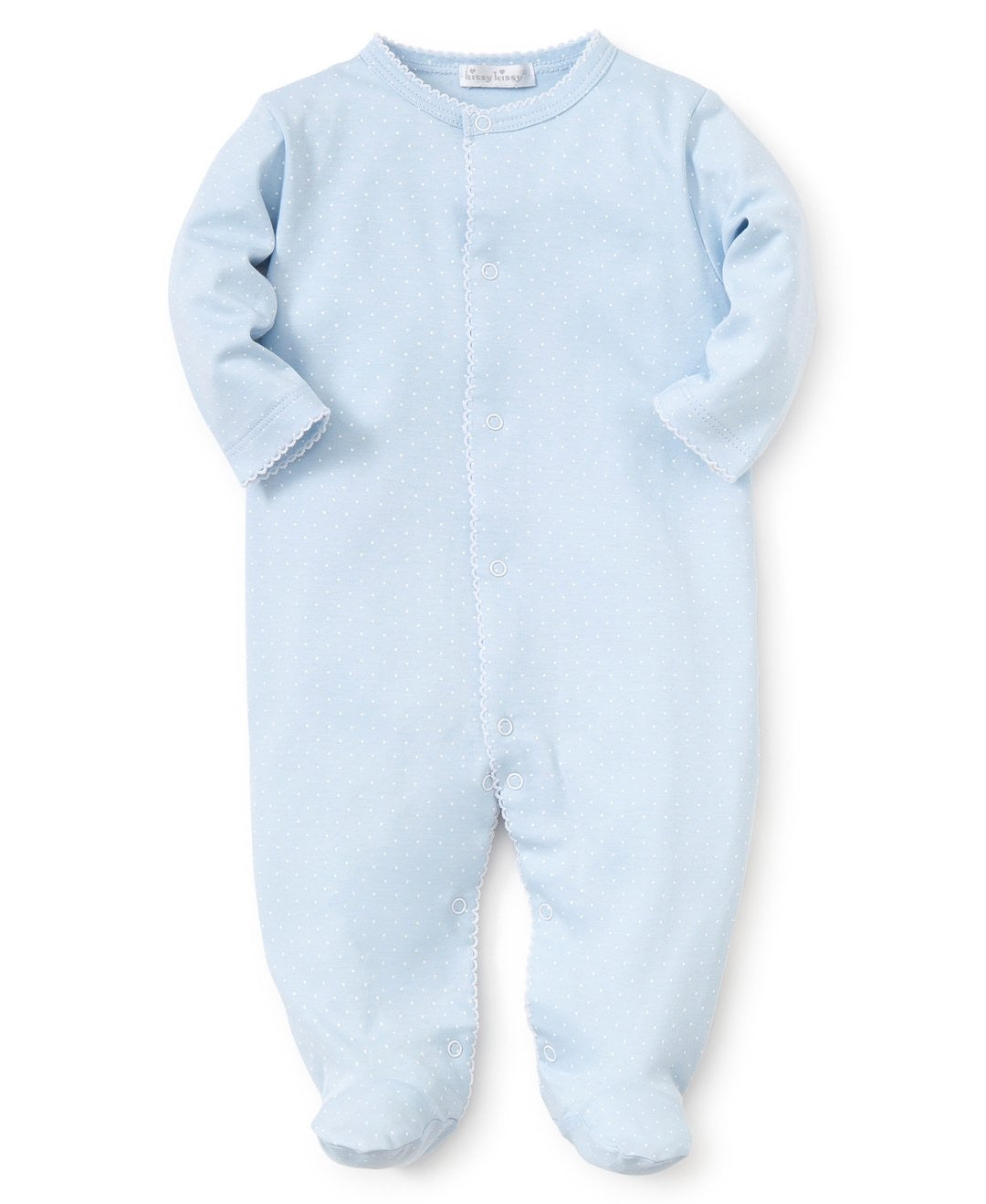 Kissy Kissy Dots Print Footie Blue/White