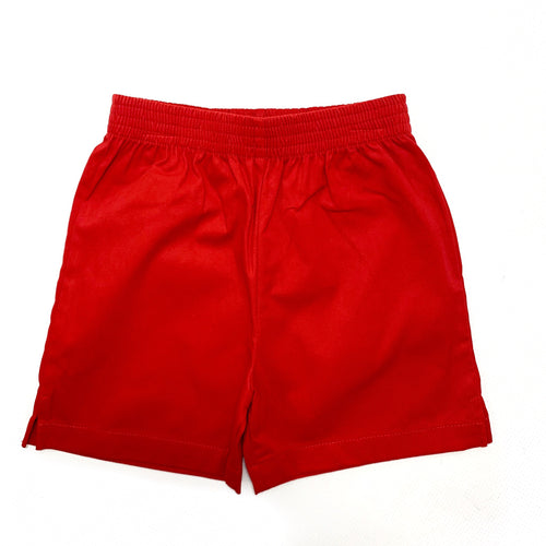 Luigi Red Twill Shorts with Side Slit