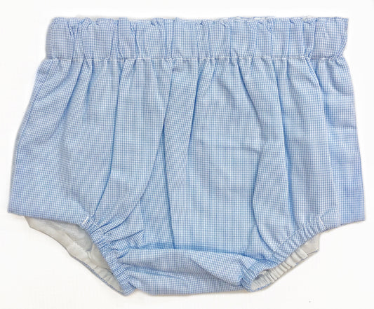 Baby Sen Blue Microcheck Diaper Cover