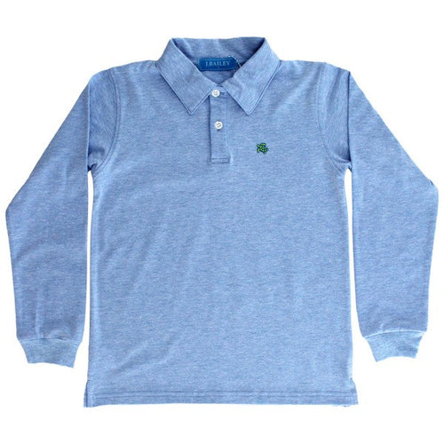 J. Bailey Heathered Blue L/S Polo