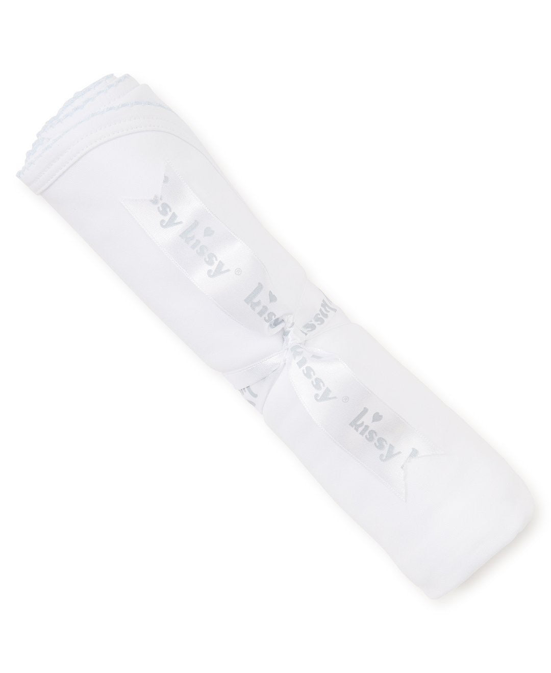 Kissy Kissy Basic Blanket White/Lt Blue