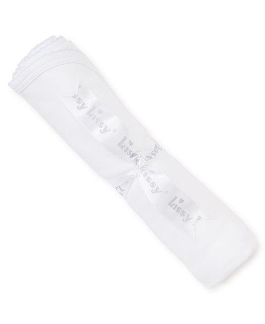 Kissy Kissy Basic Blanket White/Lt Blue