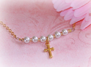 Collectables America Pearl Cross Necklace