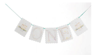 Over the Moon ONE Pink Birthday Banner