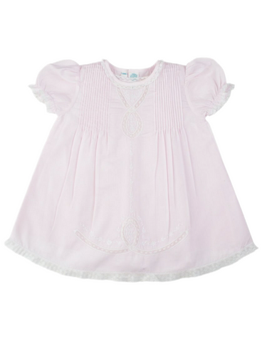 Feltman Lace Ribbon Slip Dress-Pink