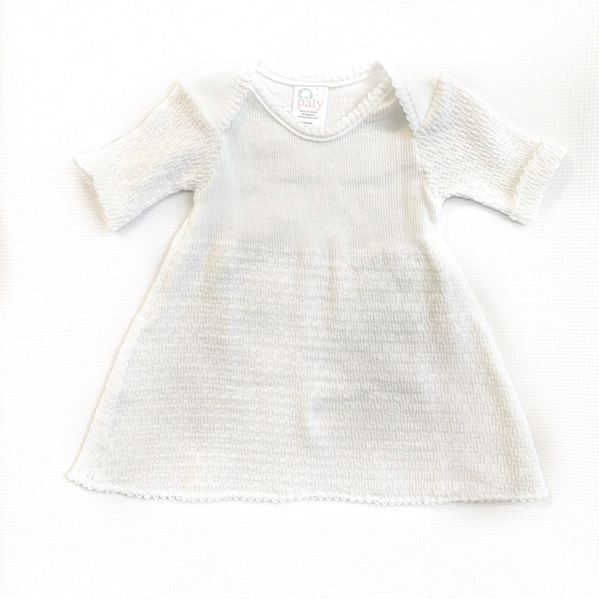 White L/S Paty Inc Dress