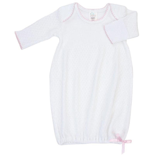 Paty Inc White/Pink Lap Shoulder Gown