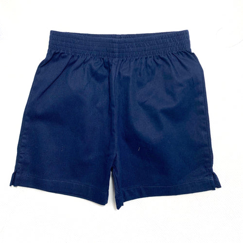 Luigi Navy Twill Shorts with Side Slit