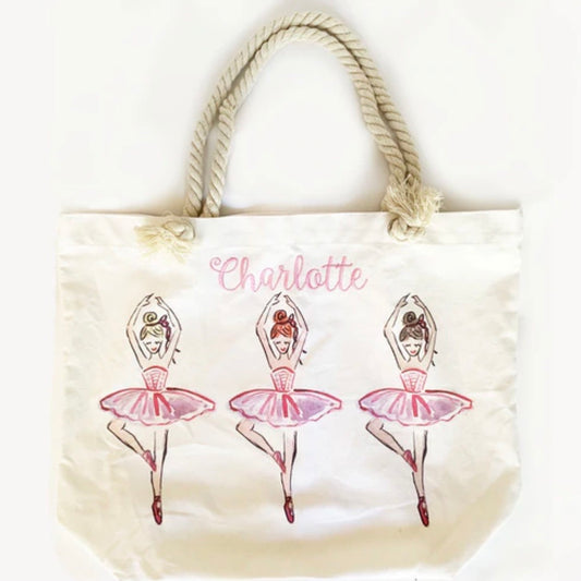 Over the Moon Ballerina Canvas Tote