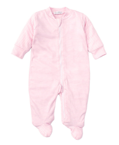 Kissy Kissy Stripes Footie with Zip-Pink
