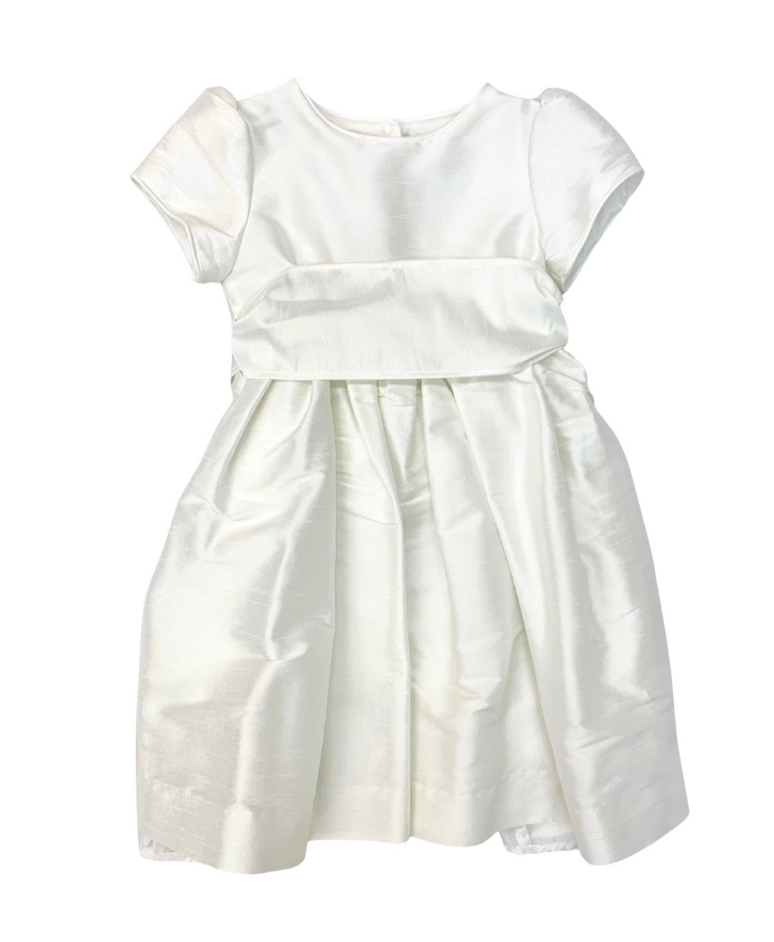 Maggie Breen Off White Poly Dupioni Dress w/ Sleeve
