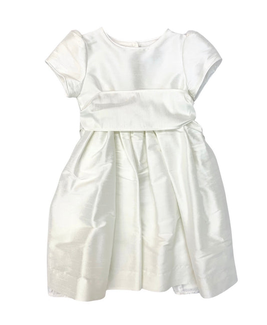 Maggie Breen Off White Poly Dupioni Dress w/ Sleeve
