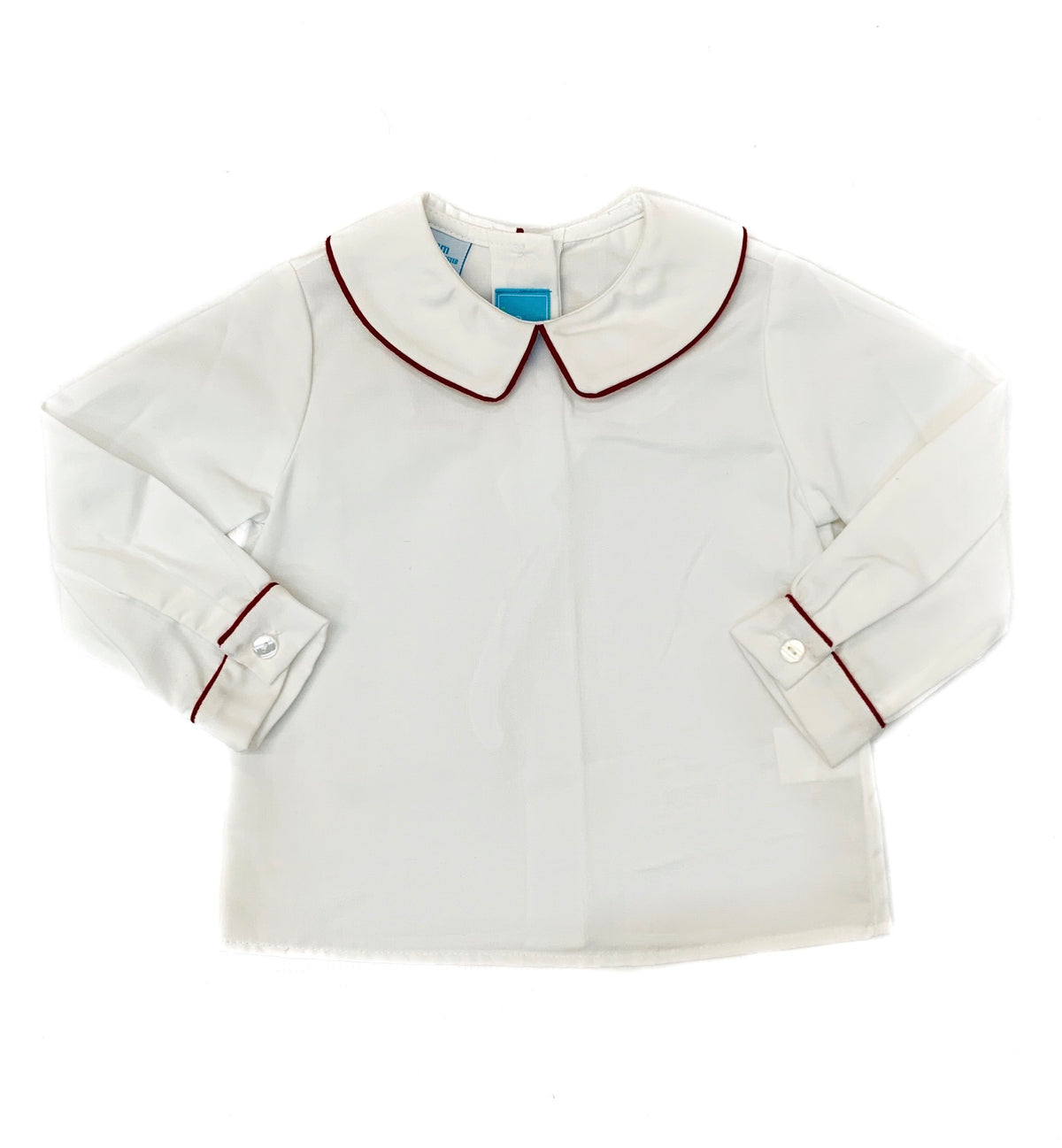 Claire & Charlie Shirt-Burgundy Piping