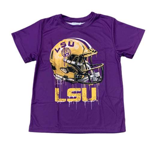 LSU Purple Drifit Dripping Helmet T-Shirt