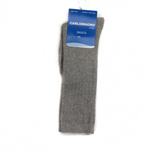 Carlomagno Ribbed Light Grey Knee High Socks
