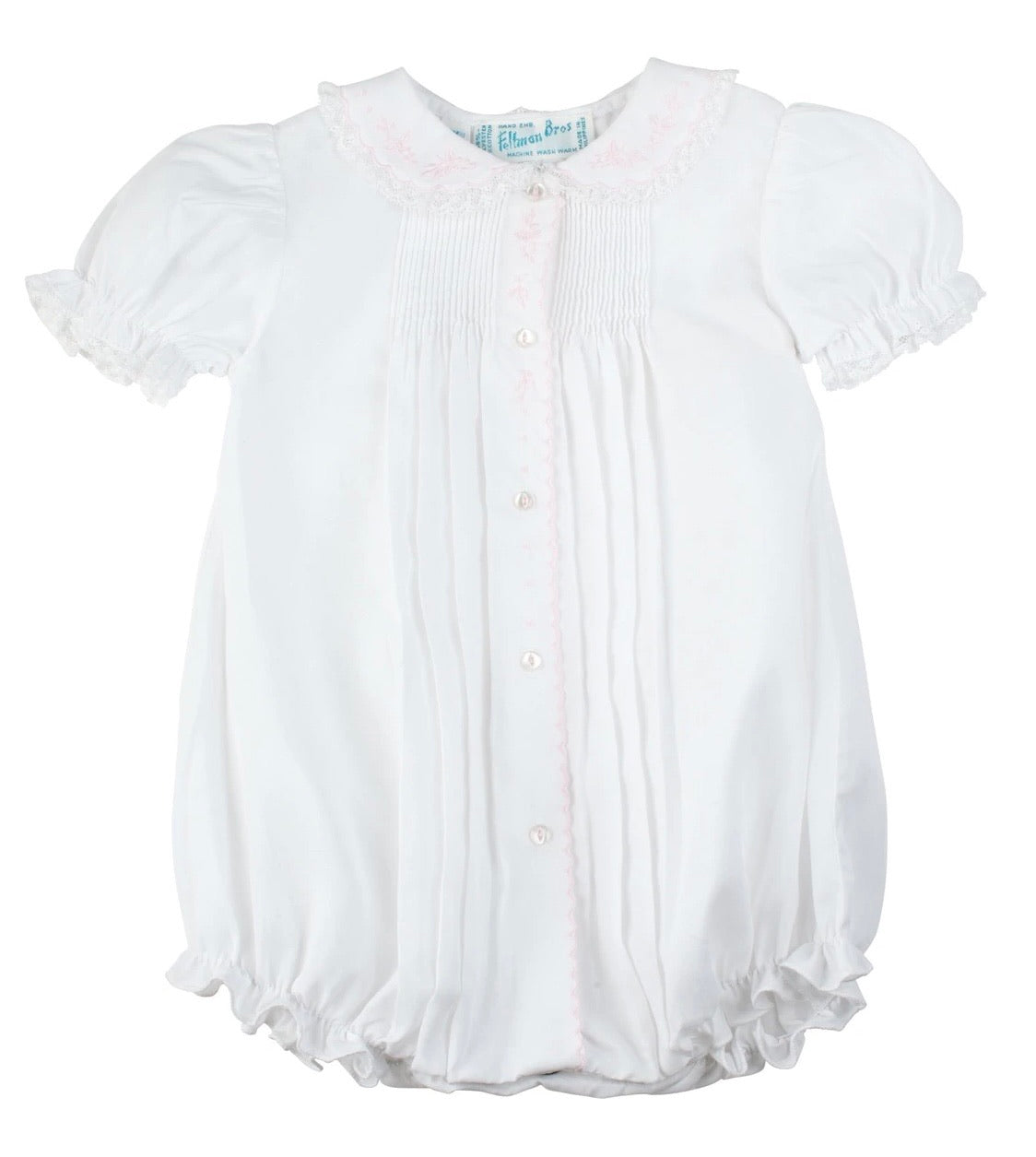 Feltman Button Front Girl Bubble-White