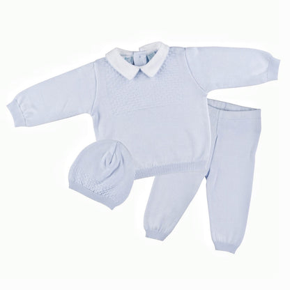 Feltman Blue Diamond Knit 2pc with Hat