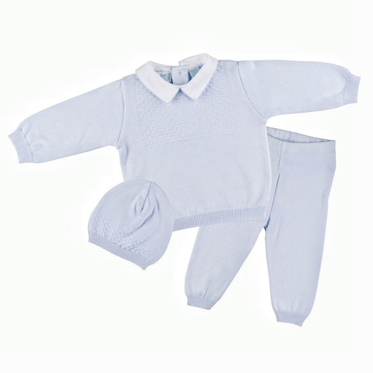 Feltman Blue Diamond Knit 2pc with Hat