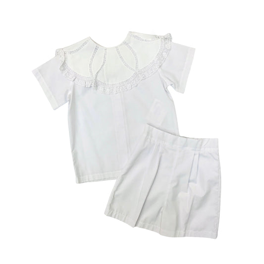 Pieces By Tam Wedding Collar Short Set White