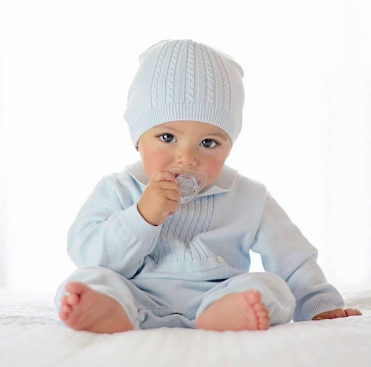 Feltman Blue Cable Knit Longall/Hat