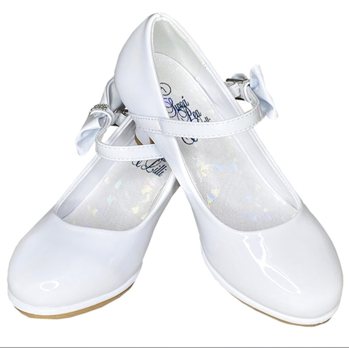 Lito White Heel w/ Strap and Bow