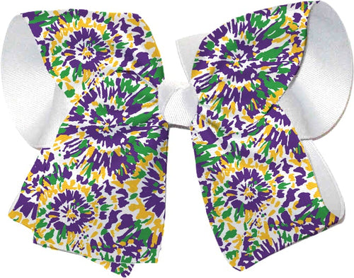 Azarhia Mardi Gras Tie Dye Bow