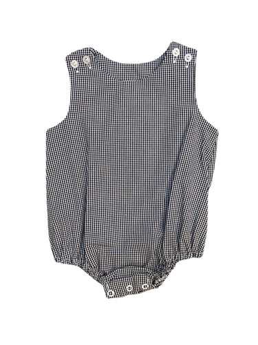 Banbury Cross Button Shoulder Bubble Black Gingham