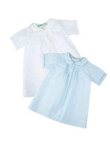 Feltman Folded  Daygown with Tucks Blue, White
