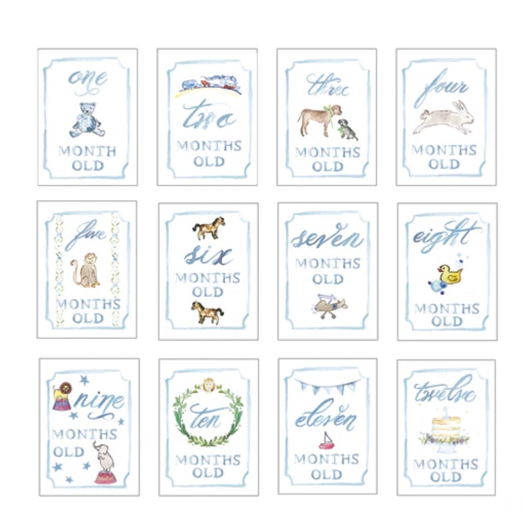 Over the Moon Blue Month by Month Cards
