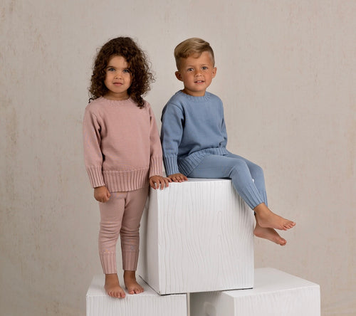 Feltman Brothers Blue Remi Ribbed Knit Set