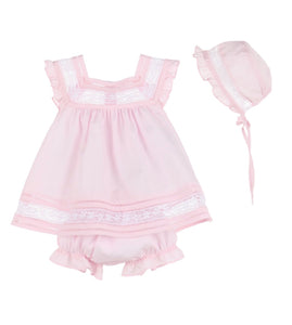 Luli & Me Pink Heirloom Baby Set/Insert Lace