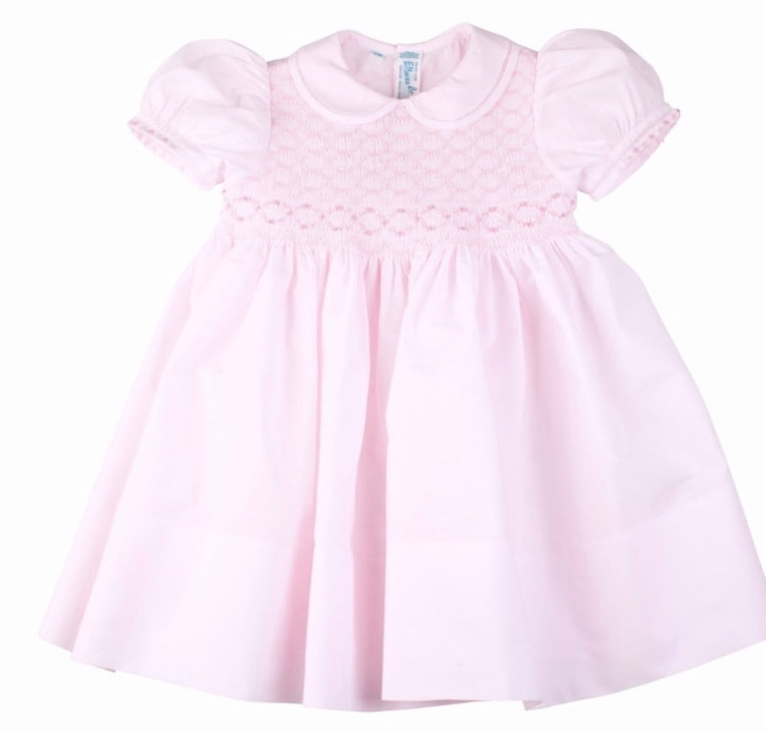 Feltman Pink Smocked Dress with Sash