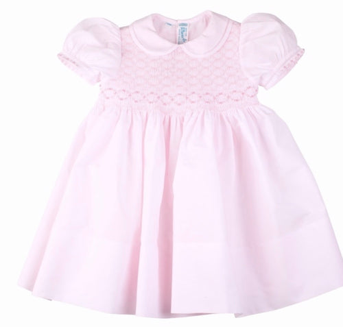 Feltman Pink Smocked Dress with Sash