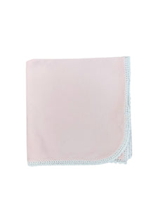 Auraluz Pink Knit Blanket with Crochet